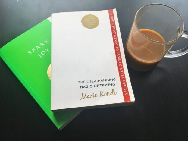 Marie Kondo & coffee on a table